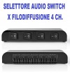 SELETTORE AUDIO SWITCH 4ch. COMMUTATORE FILODIFFUSIONE CASSE ACUSTICHE - 1