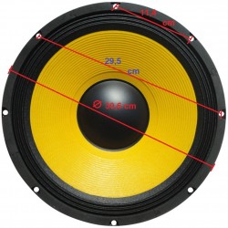 2 WOOFER 30 CM 8 OHM 12" POLLICI 500 WATT ALTOPARLANTE AD INCASSO