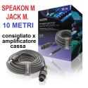 2 PEZZI COPPIA CAVO SPEAKON JACK 6,3 MM MONO 10 METRI amplificatore cassa passiva