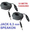 2 PEZZI COPPIA CAVO SPEAKON JACK 6,3 MM MONO 10 METRI amplificatore cassa passiva