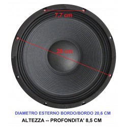 COPPIA WOOFER PROFESSIONALI 8" 20,6 CM 400W 8 OHM CONI ricambio casse hifi - 5