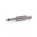 PACCO DA 25 PZ. CONNETTORE AUDIO SALDARE JACK 6,3 MONO MASCHIO METALLO NICHEL ARGENTO