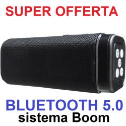 CASSA BLUETOOTH 5.0 ALTOPARLANTE PORTATILE BOOM CON RADIO FM