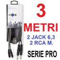 CAVO JACK RCA 2 SPINE RCA MASCHIO + 2 SPINE JACK 6,3 MM mixer casse