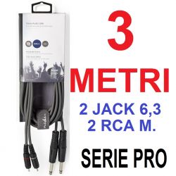 CAVO JACK RCA 2 SPINE RCA MASCHIO + 2 SPINE JACK 6,3 MM mixer casse