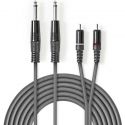 CAVO JACK RCA 2 SPINE RCA MASCHIO + 2 SPINE JACK 6,3 MM mixer casse