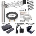 IMPIANTO DIGITALE TERRESTRE COMPLETO ANTENNA DECODER AMPLIFICATORE ETC.