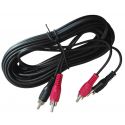 2 PEZZI - CAVO RCA AUDIO PROLUNGA 2 SPINE DOPPIO SCHERMATO HQ 5 MT.