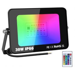 FARO LED PER ESTERNO GIARDINO RGB MULTICOLORE 30W 3000LM LUCI PSICHEDELICHE