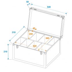 FLIGHT CASE UNIVERSALE PER EFFETTI LUCE PAR MICROFONI ALTRO mis 54x31x26 Cm