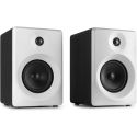 COPPIA CASSE AMPLIFICATE BIANCHE MONITOR STUDIO SERIE SMN30W SCRIVANIA SCAFFALE DJ