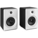 COPPIA CASSE AMPLIFICATE BIANCHE MONITOR STUDIO SERIE SMN30W SCRIVANIA SCAFFALE DJ