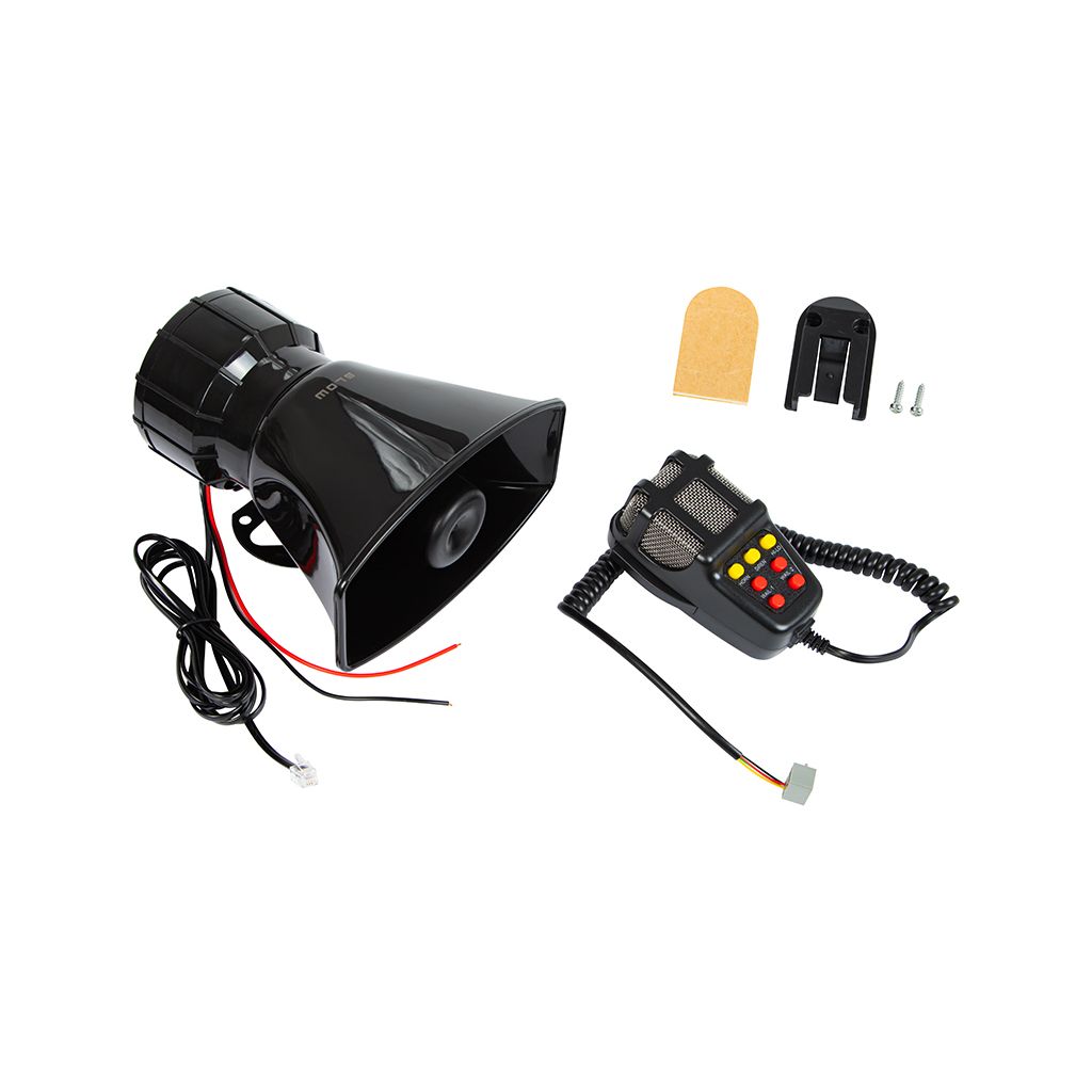 MEGAFONO PER AMBULANTI 100W CON SIRENA + TELECOMANDO 12V 108 dB