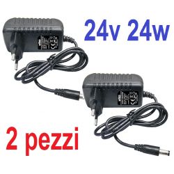 2 PEZZI ALIMENTATORE 24V POTENZA 24W IP20 STRISCIA LED per esterno