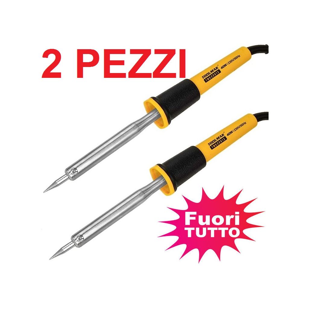 2 PEZZI SALDATORE A STAGNO 40W ELETTRICO A PUNTA FINE TINE