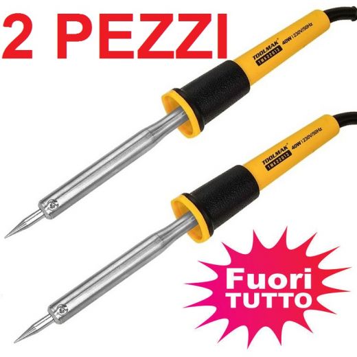2 PEZZI SALDATORE A STAGNO 40W ELETTRICO A PUNTA FINE TINE