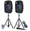 IMPIANTO AUDIO COMPLETO ATTIVO 800W casse amplificate + stativi + accessori