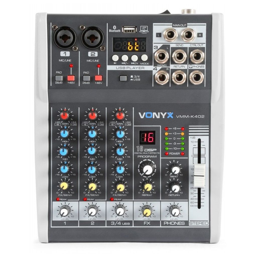 MIXER AUDIO KARAOKE DJ STUDIO PROCESSORE DI EFFETTI FX BLUETOOTH USB DISPLAY - 1 MIXER AUDIO KARAOKE DJ STUDIO PROCESSORE DI EFFETTI FX BLUETOOTH USB DISPLAY - 1