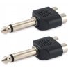 2 PZ. ADATTATORE SPINA JACK 6,3 MM MONO + 2 PRESE RCA (mixer - casse) - 1