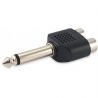 2 PZ. ADATTATORE SPINA JACK 6,3 MM MONO + 2 PRESE RCA (mixer - casse) - 2
