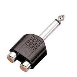 2 PZ. ADATTATORE SPINA JACK 6,3 MM MONO + 2 PRESE RCA (mixer - casse) - 3