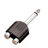 2 PZ. ADATTATORE SPINA JACK 6,3 MM MONO + 2 PRESE RCA (mixer - casse) - 3