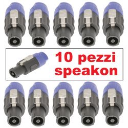 10 PZ. CONNETTORE AUDIO SPEAKON 4 POLI casse passive amplificatore - 1