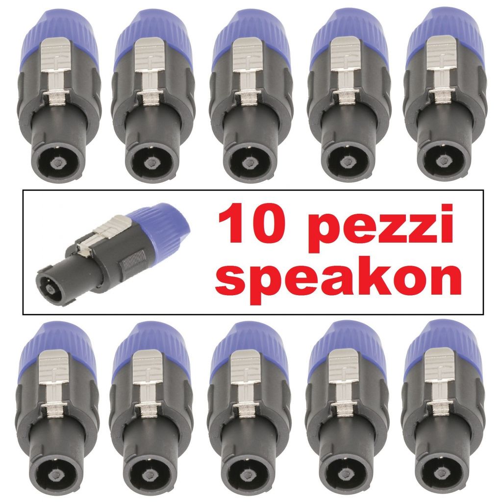 10 PZ. CONNETTORE AUDIO SPEAKON 4 POLI casse passive amplificatore - 1 10 PZ. CONNETTORE AUDIO SPEAKON 4 POLI casse passive amplificatore - 1