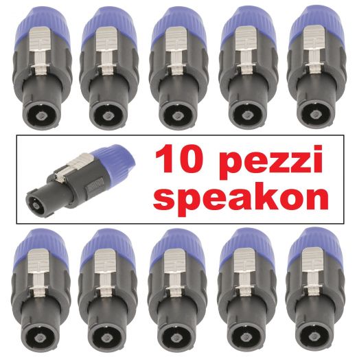 10 PZ. CONNETTORE AUDIO SPEAKON 4 POLI casse passive amplificatore - 1