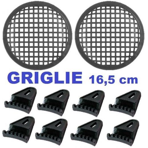 COPPIA GRIGLIE RETINA MASCHERINA 16,5cm PER CASSE ACUSTICHE ALTOPARLANTI - 1