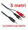 CAVO KARAOKE per COMPUTER-CASSE 5 MT JACK 3,5 MM 2 SPINE RCA - 1