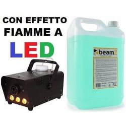 MACCHINA FUMO CON EFFETTO FIAMME A LED 700W + 5 LT. LIQUIDO REGALO - 1
