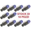 STOCK 10 PEZZI CONNETTORE SPINA SPEAKON MASCHIO 4 POLI "PRO" - 1