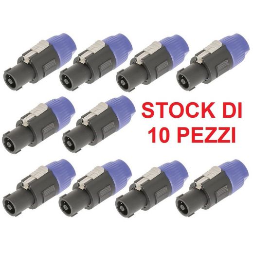 STOCK 10 PEZZI CONNETTORE SPINA SPEAKON MASCHIO 4 POLI "PRO" - 1