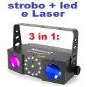 EFFETTO LUCI PSICHEDELICHE DMX DJ PALCO 3in1 strobo + laser + led RGBW - 1