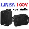 COPPIA DIFFUSORI PARETE MURO LINEA 100v CON STAFFE * VERSIONE NERA - 1