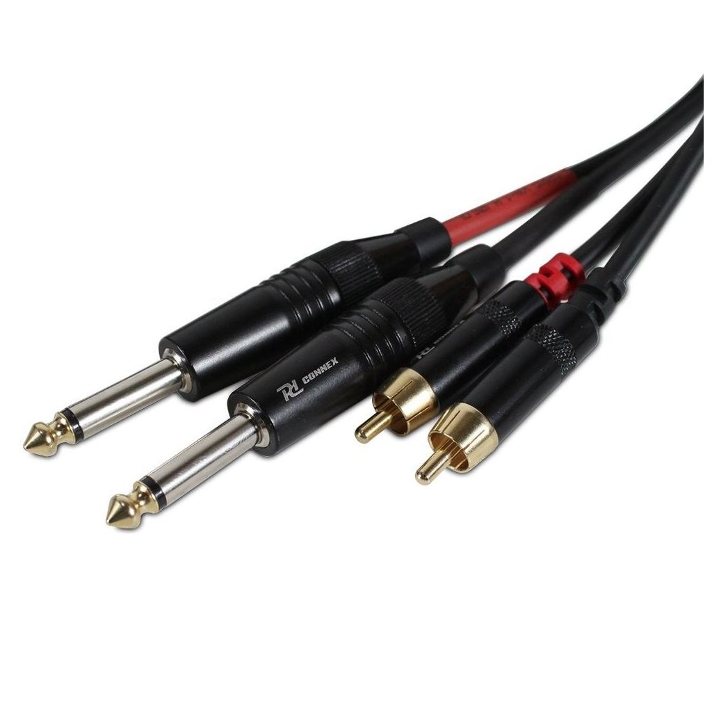 CAVO AUDIO PROFESSIONALE 3 METRI jack rca 2 SPINE JACK 6,3 MM 2 SPINE