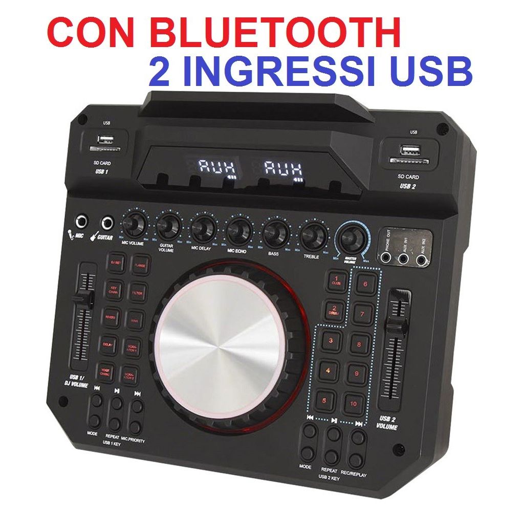 CONSOLE PROFESSIONALE DJ LIVE MIXER CON bluetooth + 2 ingressi usb (separati) - 1