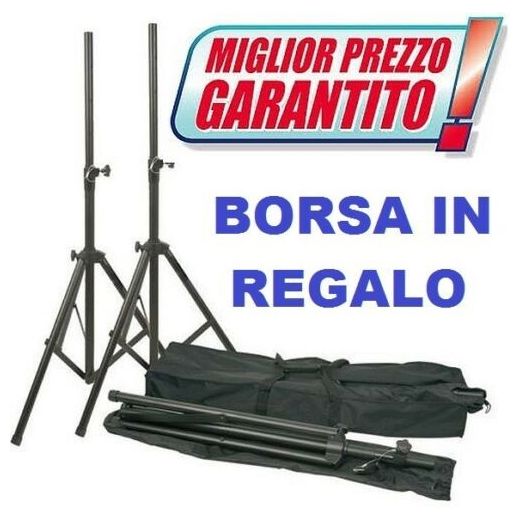 COPPIA STATIVI SUPPORTI TREPPIEDI X CASSE ACUSTICHE + BORSA REGALO - 1
