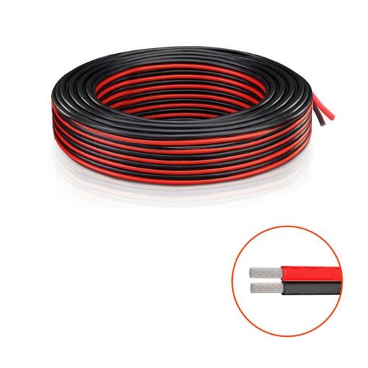 20 mt. CAVO CAVO PIATTINA ROSSO-NERO CASSE ACUSTICHE SEZIONE 2 X 0,50 DA SFILARE - 1