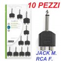 adattatore audio jack 6,3 mm mono rca femmina presa adattatore jack rca
