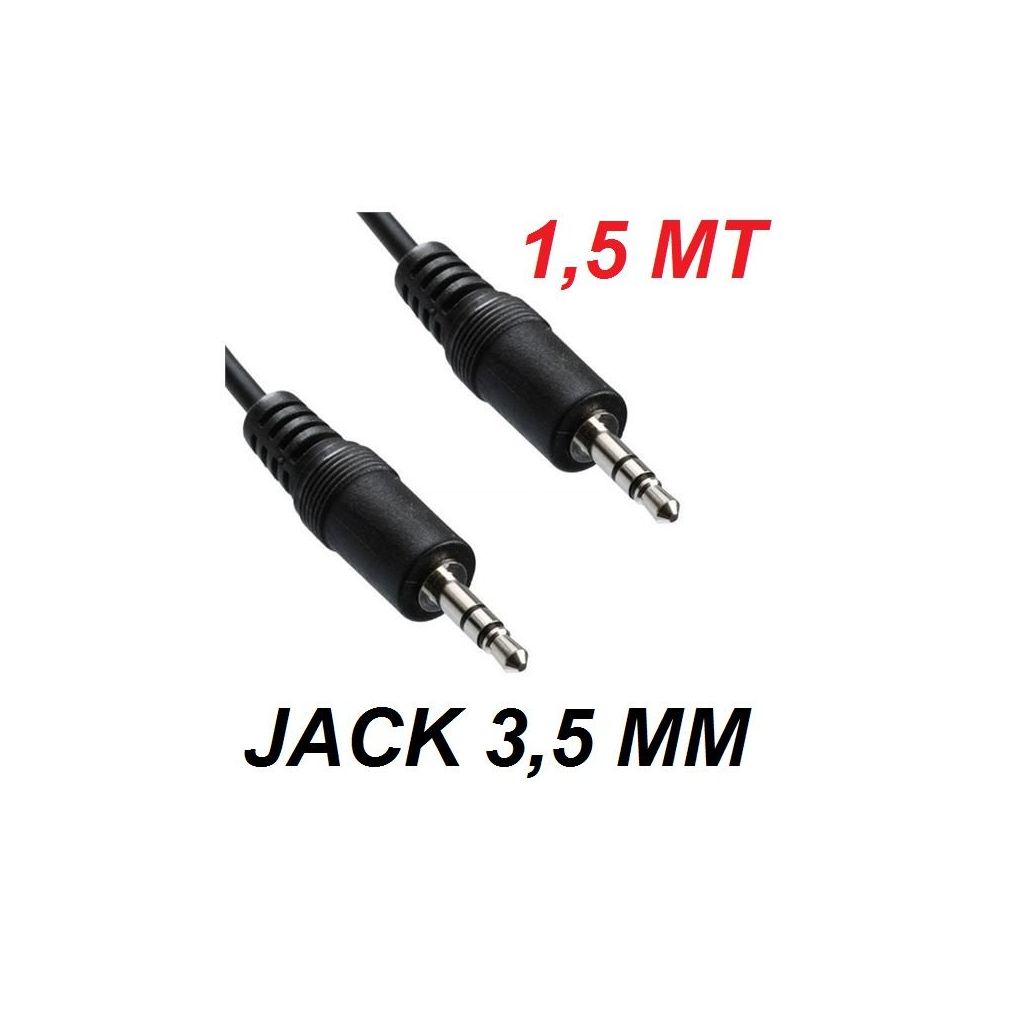 CAVO AUDIO AUX JACK 3,5 / JACK 3,5 STEREO 1,5 MT. autoradio - smartphone