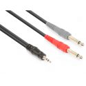 CAVO AUDIO COMPUTER MIXER JACK 3,5 MM STEREO 2 SPINE JACK 6,3 MM ** 3 mt