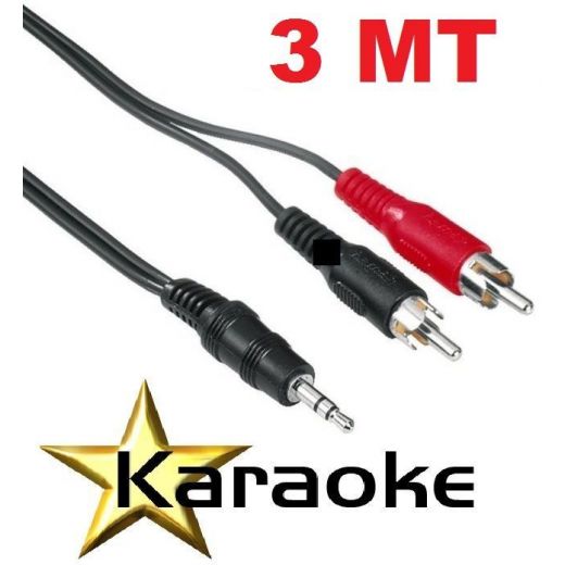 CAVO COMPUTER CASSE 3 mt. JACK 3,5 MM 2 SPINE RCA ART 104801 - 1