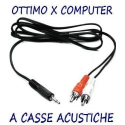 CAVO COMPUTER CASSE 3 mt. JACK 3,5 MM 2 SPINE RCA ART 104801 - 3