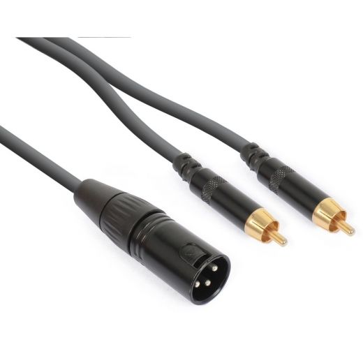 CAVO AUDIO 2 SPINE RCA -- 1 SPINA CANNON XLR 3 POLI 3 mt.