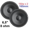 COPPIA WOOFER 6,5" 16,5 CM 8 ohm 150W X 2 ricambio CASSE AMPLIFICATE PASSIVE